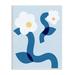 Stupell Industries Abstract White Floral Pop Shapes Blue Curved Stems Oversized White Framed Giclee Texturized Art By Daphne Polselli | Wayfair