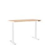 Poppin Series L Adjustable Height Desk Wood/Metal in Gray/White | 57 W x 27 D in | Wayfair 105392