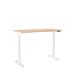 Poppin Series L Adjustable Height Desk Wood/Metal in Gray/White | 57 W x 27 D in | Wayfair 105392