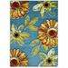 Blue 83.46 x 59.84 x 0.25 in Area Rug - Winston Porter Allstar 8X10 Modern Accent Rug In Sky w/ Yellow Graphic Flower Design (7' 9" X 9' 8") | Wayfair