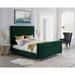 Brayden Studio® Brando Velvet Modern Modern Contemporary Platform Bed For Bedroom Upholstered/Velvet in Green | 65 H x 67.3 W x 90.2 D in | Wayfair