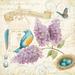 One Allium Way® Birds Garden I by - Wrapped Canvas Print Canvas in Indigo | 30 H x 30 W x 1.25 D in | Wayfair B1966936AE644FD8B9C7E9EEC0516FA8