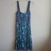 Free People Dresses | Free People Dress Summer Floral Ruffle Hem Tie Back. Navy. Size 2 | Color: Blue/Black | Size: 2