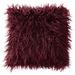 Everly Quinn Faux Fur Cushion Square Polyester/Polyfill/Faux Fur in Red | 20 H x 20 W x 5 D in | Wayfair 6A673F5D23AF466481C3D30396BC33AB