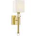 Everly Quinn Dobie Sheridan 1-light Wall Sconce, 5"w X 18.5"h X 7"e, Hardwire Only, Crystal in Yellow | 18.5 H x 5 W x 7 D in | Wayfair