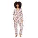 Cyberjammies Ladies Pyjamas Cream Red & Green Forest Print Pajamas PJ Set (4981 4982) (18)