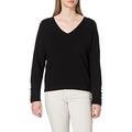 Morgan Women's Pull col V boutons Manches Mien Sweater, Black, X-Large Tall