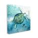 Stupell Industries Sea Tortoise & Fish over Nautical Ocean Map by Carol Robinson - Painting on Canvas in Blue | 24 H x 24 W x 1.5 D in | Wayfair