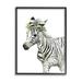 Stupell Industries Young Zebra Boho Fashion Chic Forest Crown by Carol Robinson - Painting on Canvas in Black | 14 H x 11 W x 1.5 D in | Wayfair