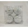 The Holiday Aisle® 4 Piece Solid Ball Ornament Set Plastic in Gray/White | 4 H x 4 W x 4 D in | Wayfair DEBC81773DBA44288A7EFA1442836C8E