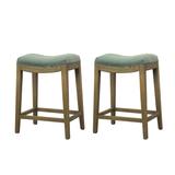 Carbon Loft Batson Blue Velvet French Style Bar Stool (Set of 2)