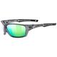 uvex Sportstyle 232 P - Sports Sunglasses for Men and Women - Polarized Lenses - Comfortable & Non-Slip - Smoke Matt/Green - One Size