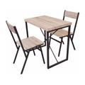 Ensemble de table avec 2 chaises en bois avec struture en métal noir table 80l x 50l x 75h cm /