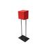 FixtureDisplays Metal Ballot Box Donation Box Suggestion Box w/ Stand Metal/Wire in Red/Brown | 30 H x 14 W x 10 D in | Wayfair 11064+10918-RED