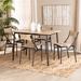 17 Stories Modern & Contemporary Oak Brown Finished Wood & Dark Brown Metal 5-Piece Dining Set Wood/Metal in Brown/Gray | Wayfair