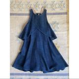 Free People Dresses | Free People Denim Colored Sleeveless Flutter Dress | Color: Blue | Size: Xs