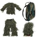 Ruiqas Children Camo 3D Ghillie Suit Army Military Clothes and Pants for Jungle Hunting, Shooting, Airsoft, Wildlife Photography and Halloween