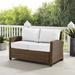 Bradenton Outdoor Loveseat - Sunbrella White/Weathered Brown - Crosley KO70022WB-WH