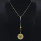 7 Chakra Yoga fleur de vie collier Lotus bouddha lune sculpté gemme pierre perles colliers Reiki