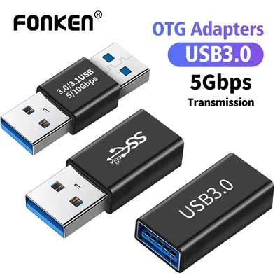 FONKEN – adaptateur USB 3.0 OTG câble de connexion mâle à mâle 5Gbps câble de données