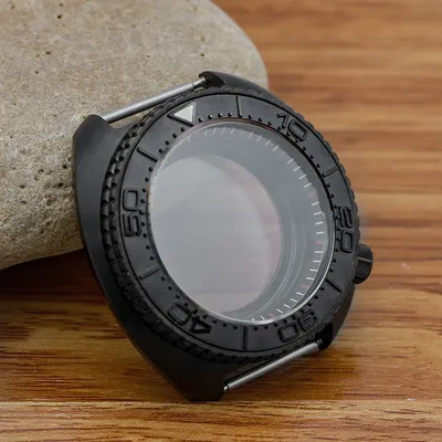 Boîtier de montre noir transparent mouvement japonais couvercle arrière SeATM Abalone Turtle