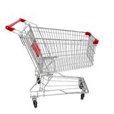 FixtureDisplays 4.4 Cubic Foot 125 L Shopping Cart Grocery Supermarket Store Cart Ships on LTL Truck Service in Gray/Red | Wayfair 16001