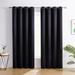 Eider & Ivory™ Gerlach Oxford Solid Color out Thermal Grommet Curtain Panel Polyester in Black | 96 H x 52 W in | Wayfair