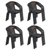 Costway Set of 20 Rattan Dining Stack Chair Armrest Indoor &Outdoor - See details