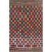 Checkered Contemporary Moroccan Oriental Area Rug Handmade Wool Carpet - 7'10" x 10'8"