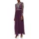 Amelia Rose Women's Embellished Bodice Maxi Dress Cocktail, Purple, 14