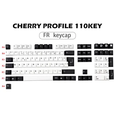 GMK-KEY Keycap FR ISO Disposition PBT Keycaps pour commutateurs MX Clavier de jeu mécanique Aucun