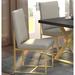 Modern Floating Design Grey Leatherette and Gold Base Dining Chairs (Set of 2)