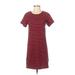 J.Crew Casual Dress - Shift: Red Stripes Dresses - Women's Size 2X-Small