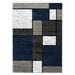 Blue/Gray 94 x 0.49 in Area Rug - Wrought Studio™ Mehul Power Loom Navy/Gray/White Rug Polypropylene | 94 W x 0.49 D in | Wayfair