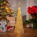 The Holiday Aisle® Lit Cone Tree Metal in Yellow | 23.82 H x 7.48 W x 7.48 D in | Wayfair BB648D1549F84CC98AB1CC01548A8459