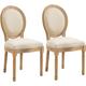 Lot de 2 chaises de salle à manger - chaise de salon médaillon style Louis xvi - bois massif
