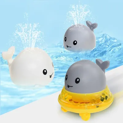 Balle de bain baleine électrique avec lumière LED itude jouets de bain pour bébé pulvérisation