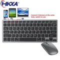 Mini ensemble clavier et souris multimédia sans fil Bluetooth 5.0 et 2.4G pour ordinateur