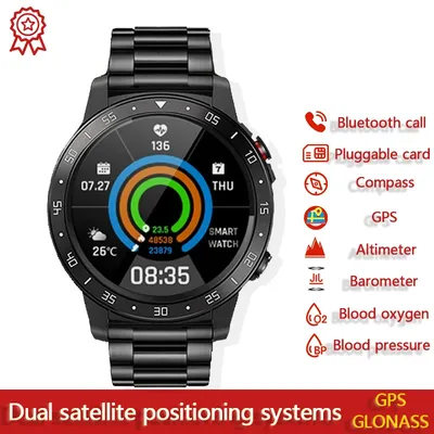 Montre connectée avec GPS, Bluetooth, appel, étanchéité IP67, boussole, Altitude, baromètre, Sport,