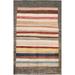 Striped Gabbeh Kashkoli Oriental Wool Area Rug Handmade Foyer Carpet - 3'8" x 5'11"