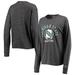 Women's League Collegiate Wear Heathered Black Michigan State Spartans Seal Victory Falls Oversized Tri-Blend Long Sleeve T-Shirt