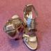 Nine West Shoes | Cute, Nine West, 4 Inch, Gold Sandals. | Color: Gold | Size: 6.5