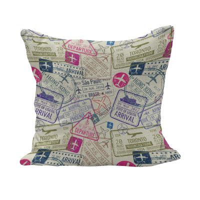 Multicolor 18x18 Passport Stamp Travel Designs Gifts Travel Designs Passport Stamp Vacation Throw Pillow 