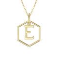SISGEM 9 ct Gold Initial Necklace, Solid Yellow Gold Letter E Danity Necklace, for Women Girls Ladies Mum Sisters, 16"+1"+1"