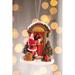 The Holiday Aisle® Santa Placing Wreath Hanging Ornament Ceramic/Porcelain in Green/Red | 3.5 H x 3 W x 0.8 D in | Wayfair
