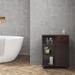 Red Barrel Studio® Tellisford 26" W x 34.25" H x 12.5" D Free-Standing Bathroom Cabinet Manufactured in Brown | 34.25 H x 26 W x 12.5 D in | Wayfair
