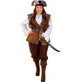 Funidelia | Pirate Costume Caribbean Collection for woman Corsair, Buccaneer - Costume for adults accessory fancy dress & props for Halloween, carnival & parties - Size XL - Brown