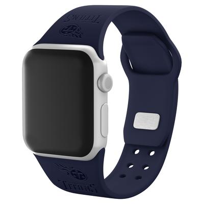 Navy Tennessee Titans Debossed Silicone Apple Watch Band