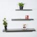 Set of 3 Modern and Contemporary Black Oak Floating Shelf - 47.2*9.25*1.5 inches