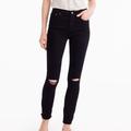 J. Crew Jeans | J.Crew Distressed Lookout High-Rise Skinny Denim Jean In True Black Size 27r | Color: Black | Size: 27